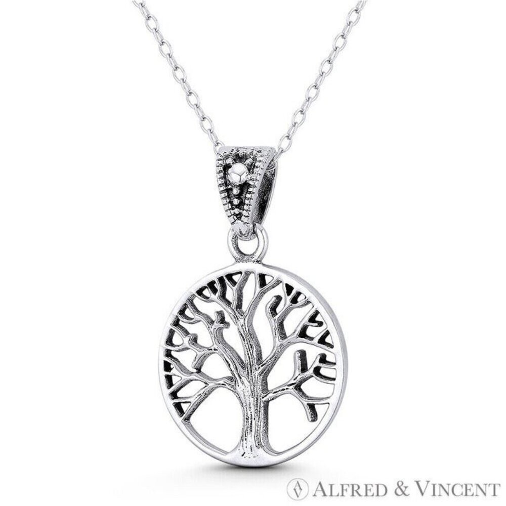 Tree-of-Life / Etz Chaim Kabbalah Pendant in Oxidized .925 Sterling Silver